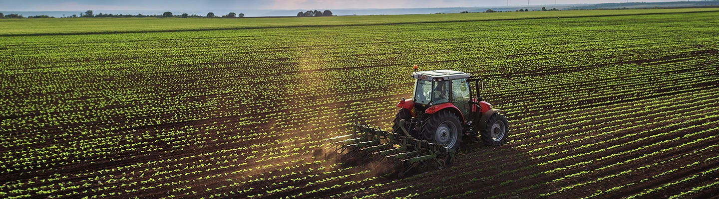 Tractor with tillage attachment